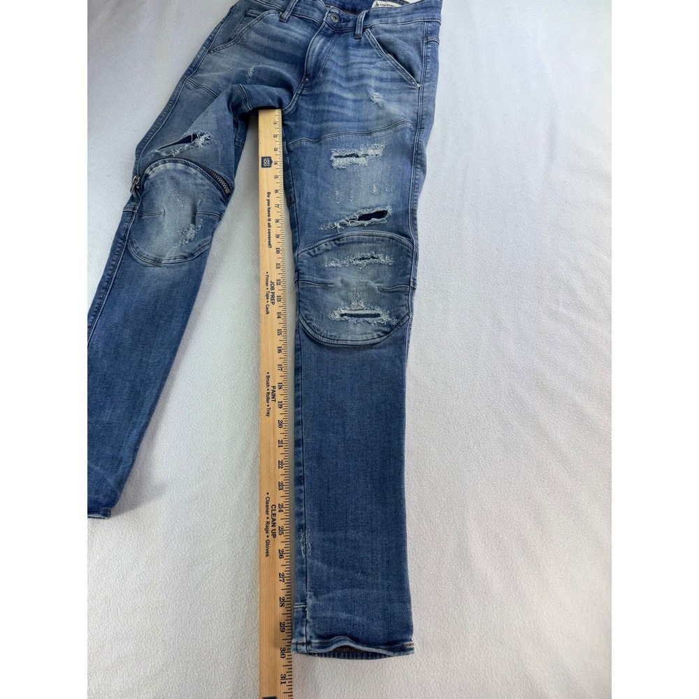 G-Star Raw Men's 5620 3D Zip Knee Skinny Jeans Faded Blue Distressed Denim 30x30 - Picture 16 of 16